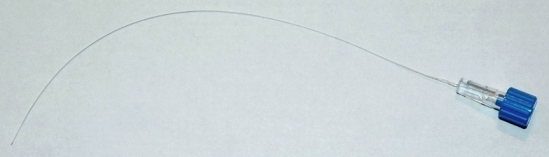 Polyethylene micro catheter connected to a female Luer
