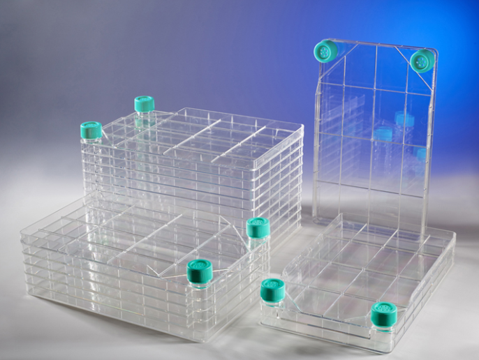 10-Layer Cell Culture System, Surface Treated, with Vented Cap, Growth Area 6416cm², Sterilized, Case of 2 10-Layer Cell Culture System, Surface Treated, with Vented Cap, Growth Area 6416cm², Sterilized, Case of 2