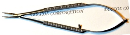 Micro suturing needle holder with 10mm curved jaws