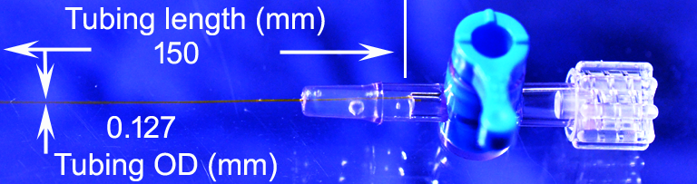 PI-127 microcatheter 150 mm connected to 1-way stopcock