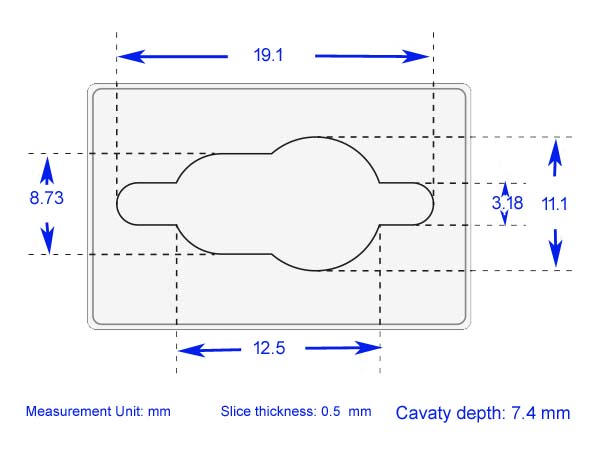 Brain matrix for mice 40-75g sagittal 0.5mm SS