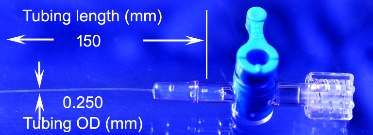 VN-250 microcatheter 150 mm connected to 1-way stopcock